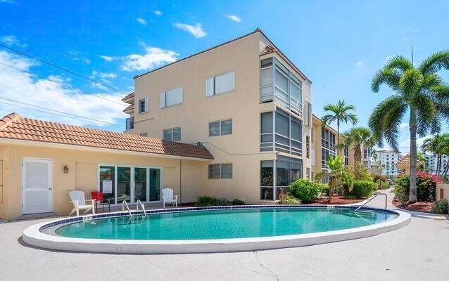 view of pool featuring a patio area