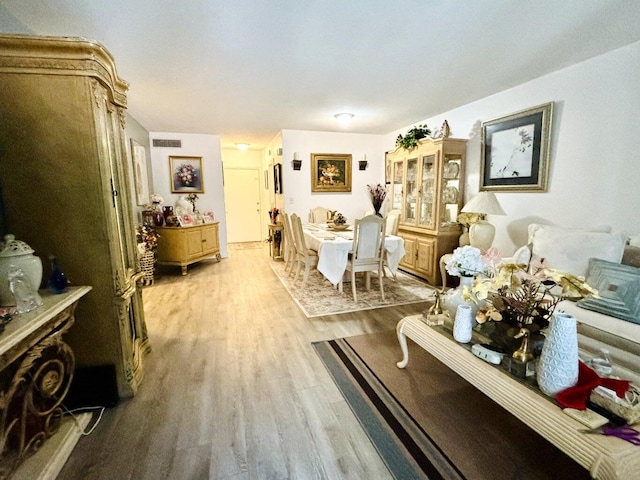 living room featuring light hardwood / wood-style flooring