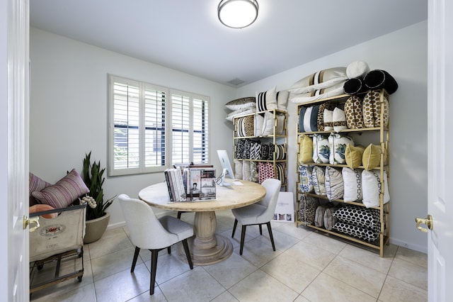 view of tiled dining area