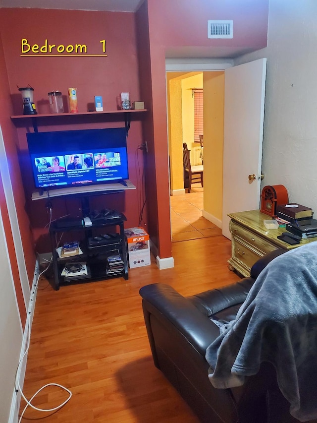 living room with hardwood / wood-style flooring