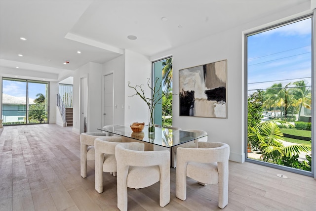 dining area featuring light hardwood / wood-style floors