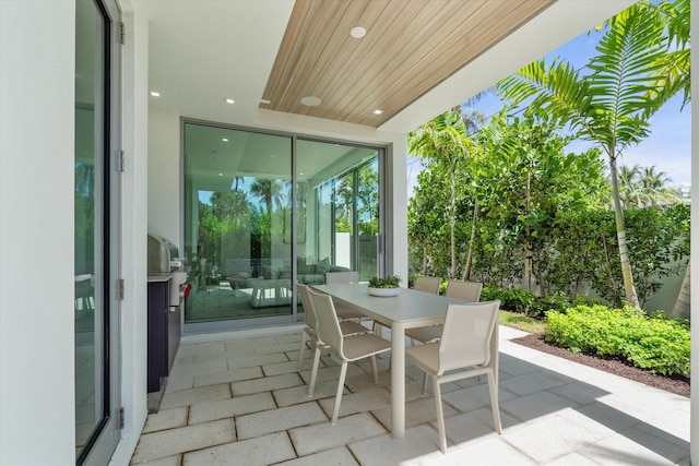 view of patio with area for grilling