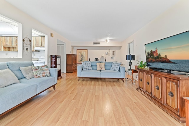 living room featuring light hardwood / wood-style flooring