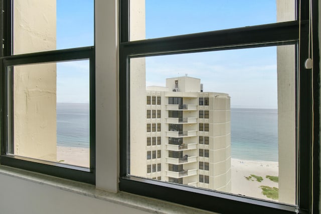 property view of water with a beach view