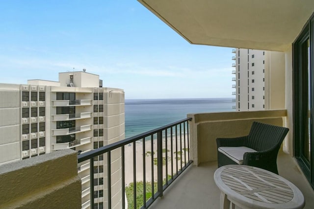 balcony with a water view