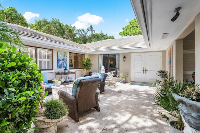 view of patio with an outdoor hangout area