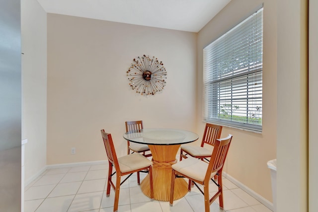 view of tiled dining area