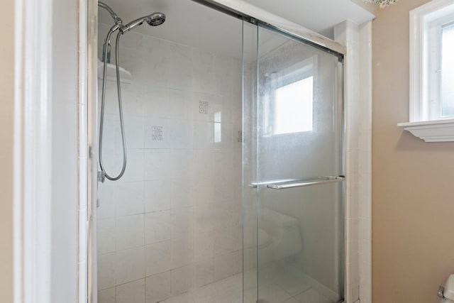 bathroom with an enclosed shower