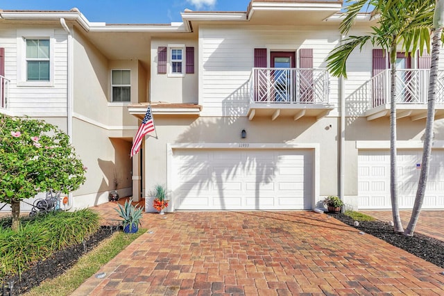 view of property featuring a garage