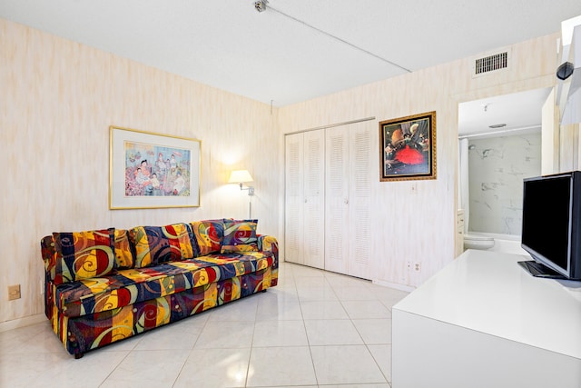 view of tiled living room