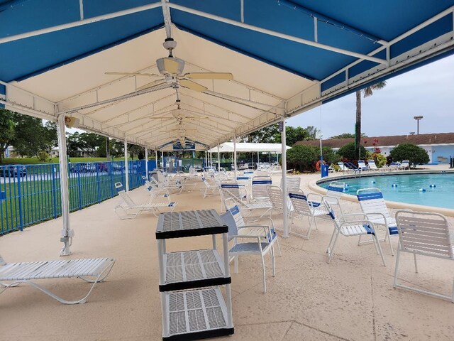 view of swimming pool featuring a patio