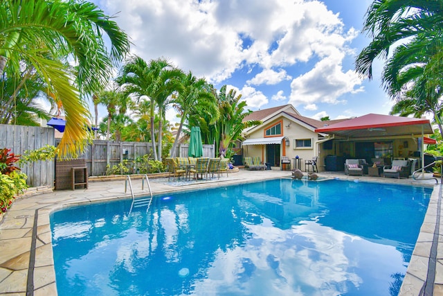 view of pool with a patio