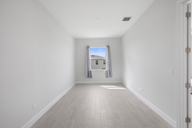 empty room featuring light wood-type flooring