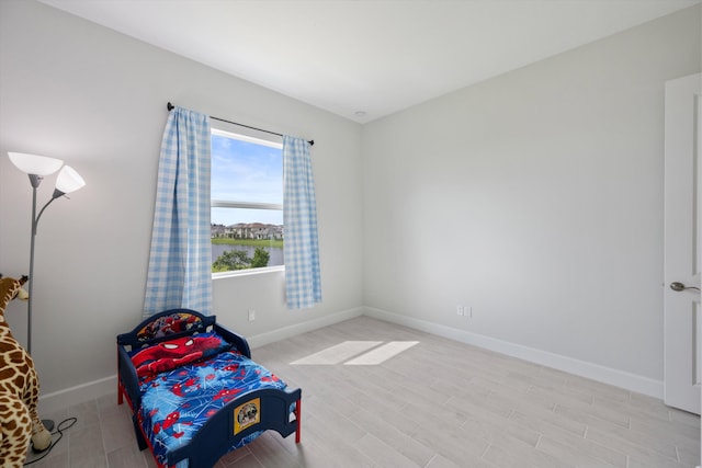 game room featuring light hardwood / wood-style floors