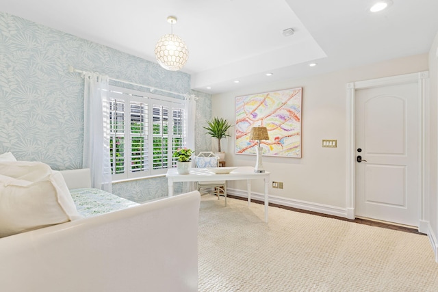 sitting room with hardwood / wood-style floors