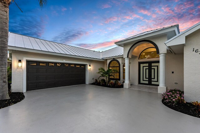 view of front of house featuring a garage