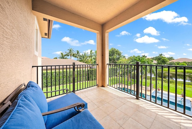 balcony with a water view