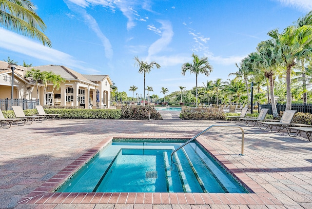 view of pool featuring a patio area