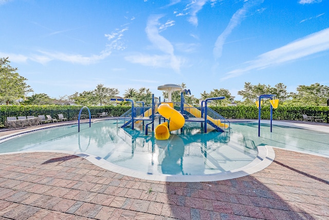 view of play area with a community pool