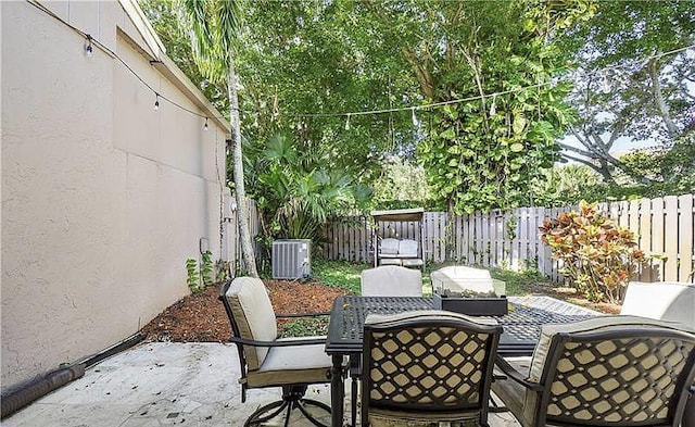 view of patio / terrace featuring central AC unit