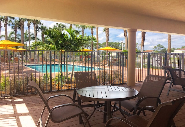 exterior space featuring a community pool