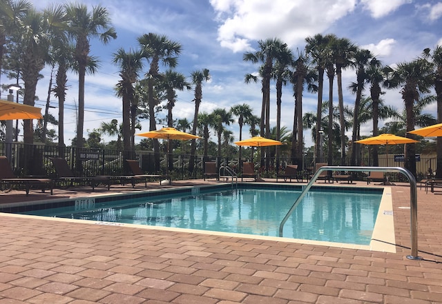 view of pool with a patio