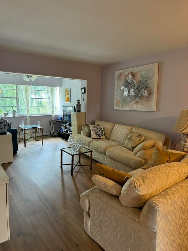 living room featuring hardwood / wood-style flooring