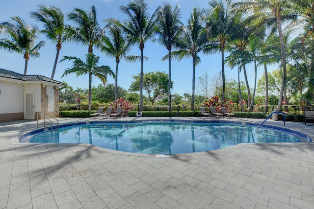 view of pool featuring a patio area