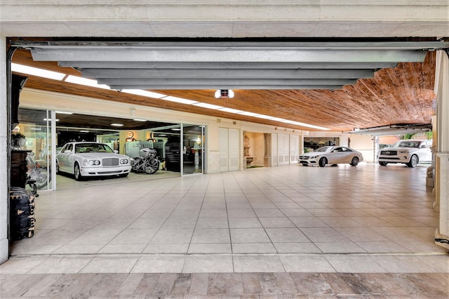 garage with a carport