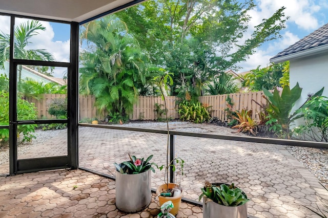 view of unfurnished sunroom