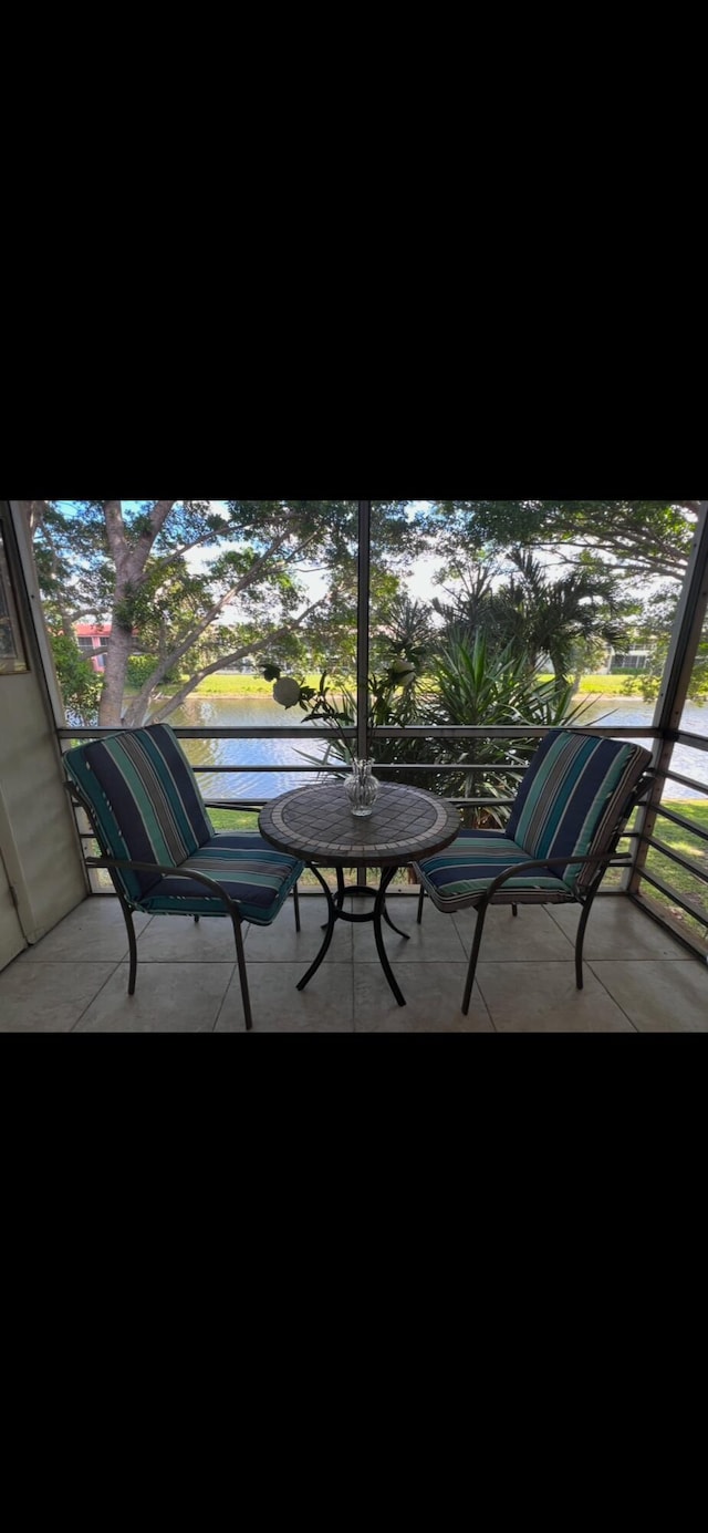 balcony with a water view