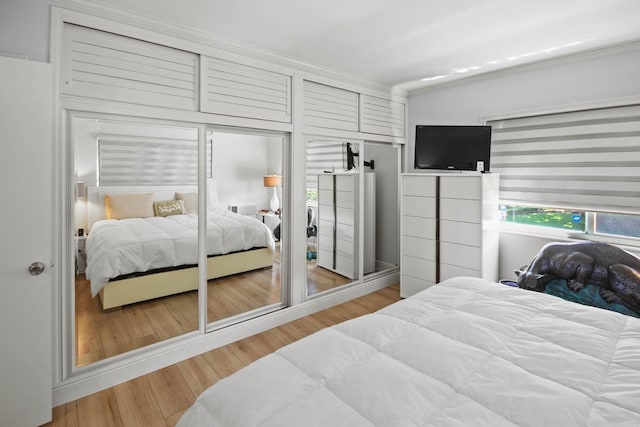 bedroom with wood finished floors