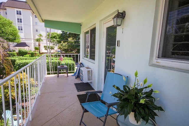 balcony with cooling unit