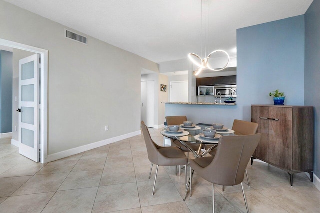 view of tiled dining area