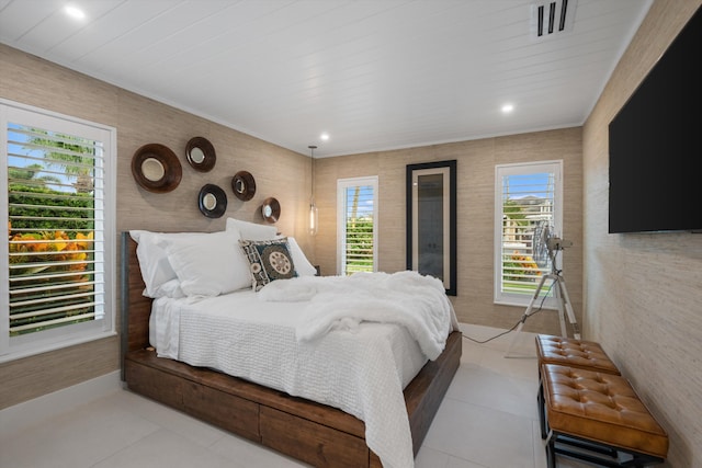 view of tiled bedroom