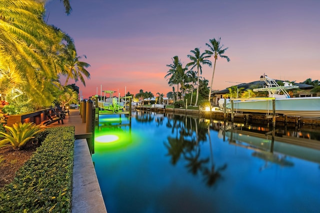 view of water feature featuring a dock