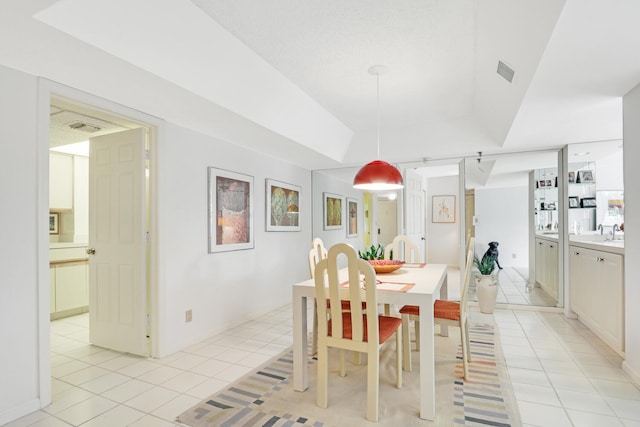 view of tiled dining area