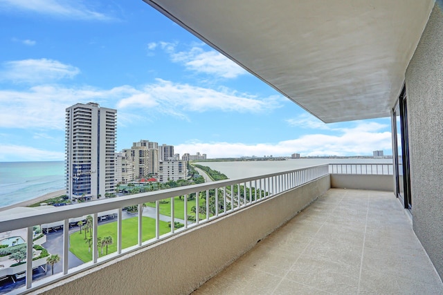 balcony with a water view