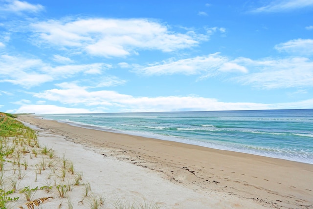 property view of water with a beach view