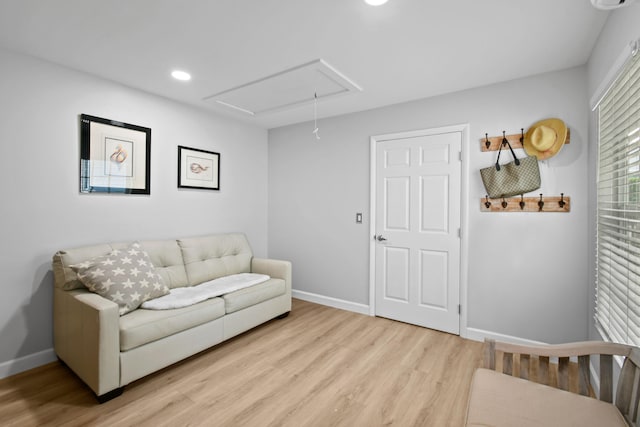 living room featuring light hardwood / wood-style flooring