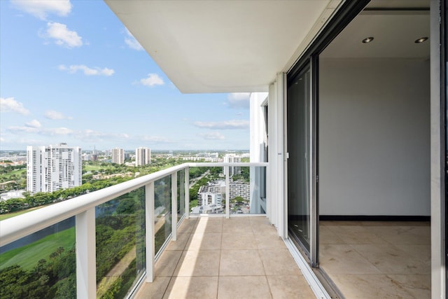 balcony featuring a view of city