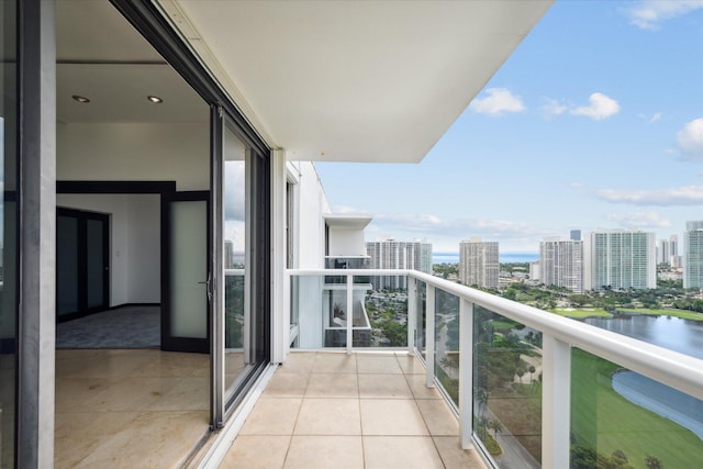 balcony with a city view