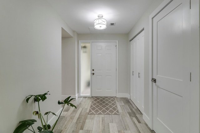 entryway featuring light hardwood / wood-style flooring