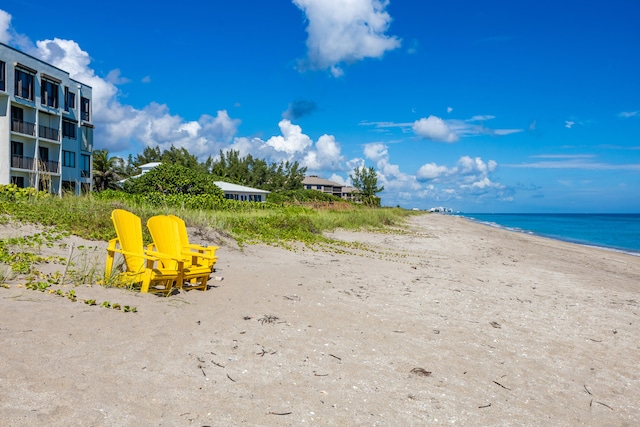 property view of water with a beach view