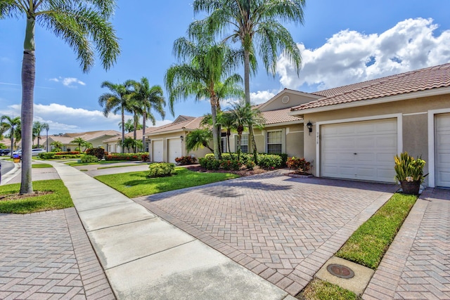 view of front of house with a garage