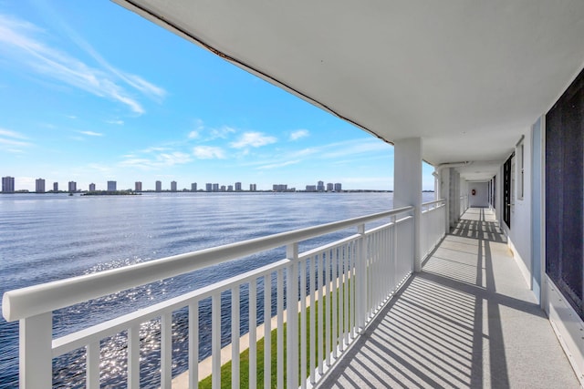 balcony with a water view