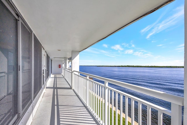 balcony with a water view