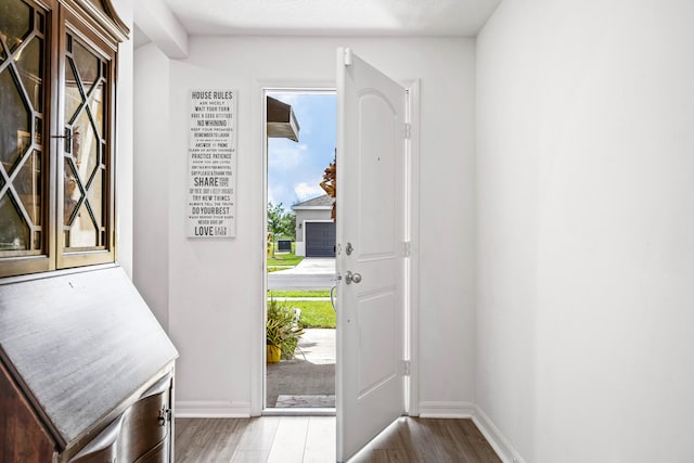 foyer entrance featuring light hardwood / wood-style floors