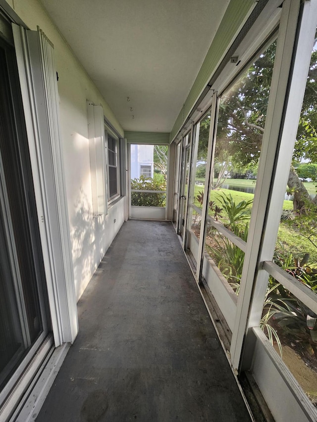 view of unfurnished sunroom