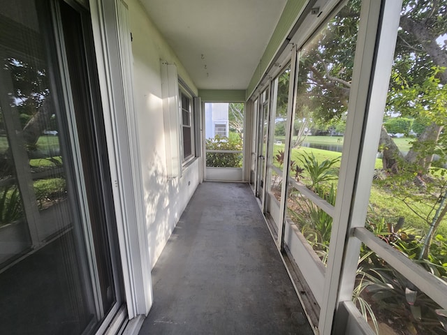 view of unfurnished sunroom